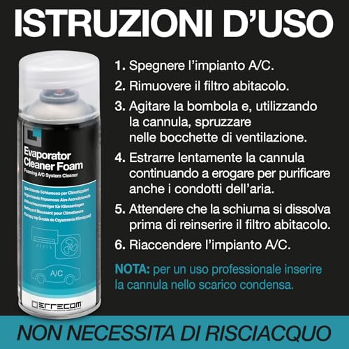 Detalle 2 de ERRECOM detergente schiumoso per climatizzatore 400 mL