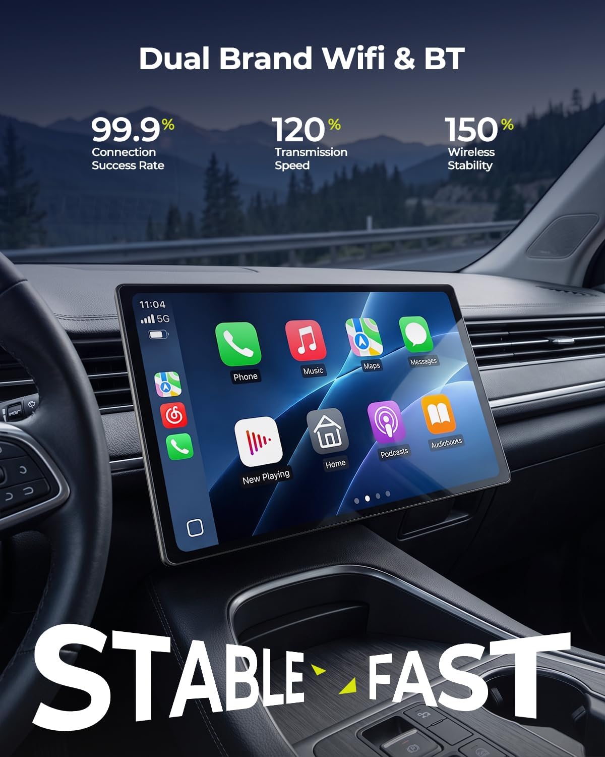 Thumbnail 6 de LAMTTO 11-Inch Wireless CarPlay Screen for Cars with YouTube & TikTok – All-in-One Entertainment and Navigation