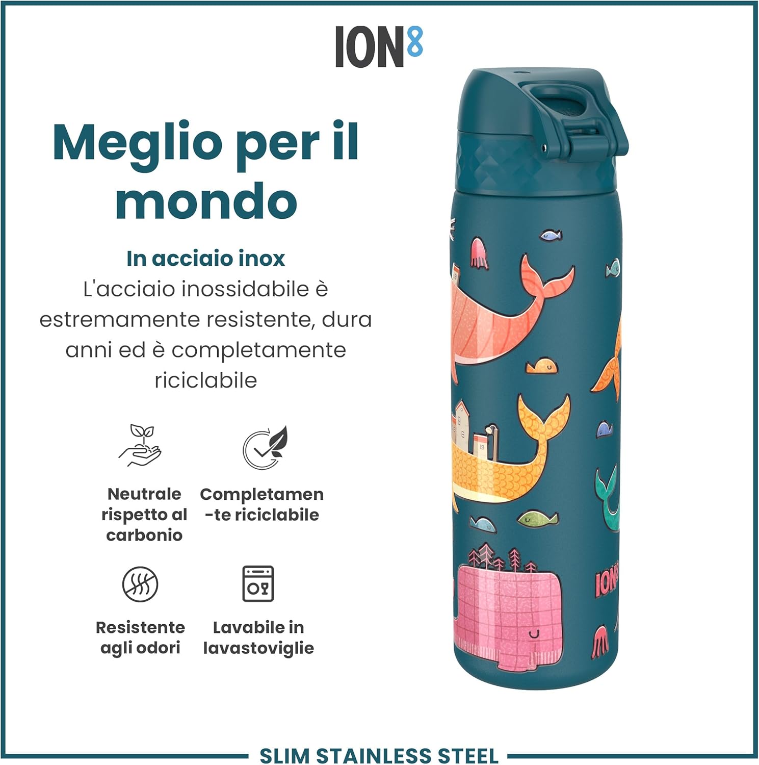 Thumbnail 4 de Ion8 Borraccia Inox Leggero 600ml – non isolata, antigoccia e lavabile in lavastoviglie
