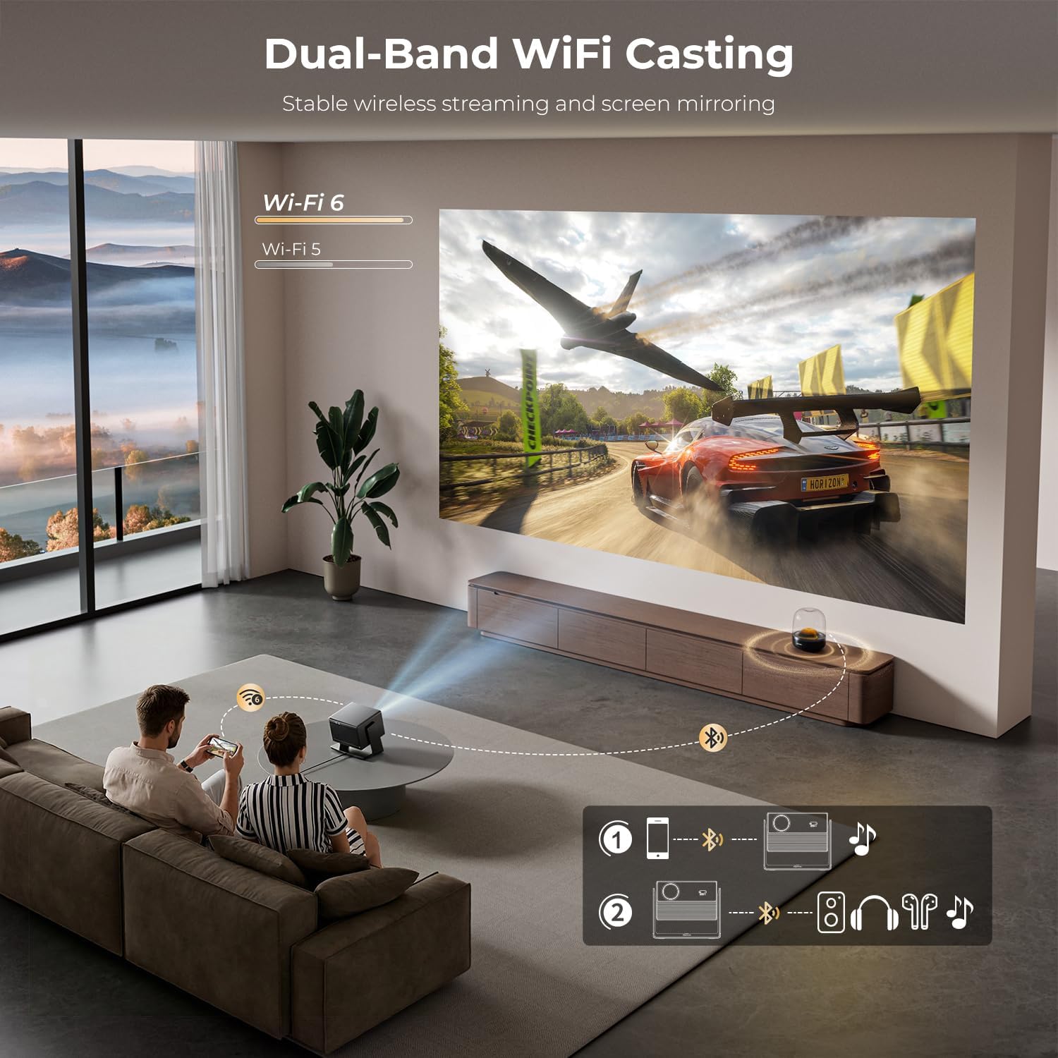 Thumbnail 5 de ELEPHAS Smart 4K Projector with WiFi & Bluetooth — 270° Rotatable Home Theater