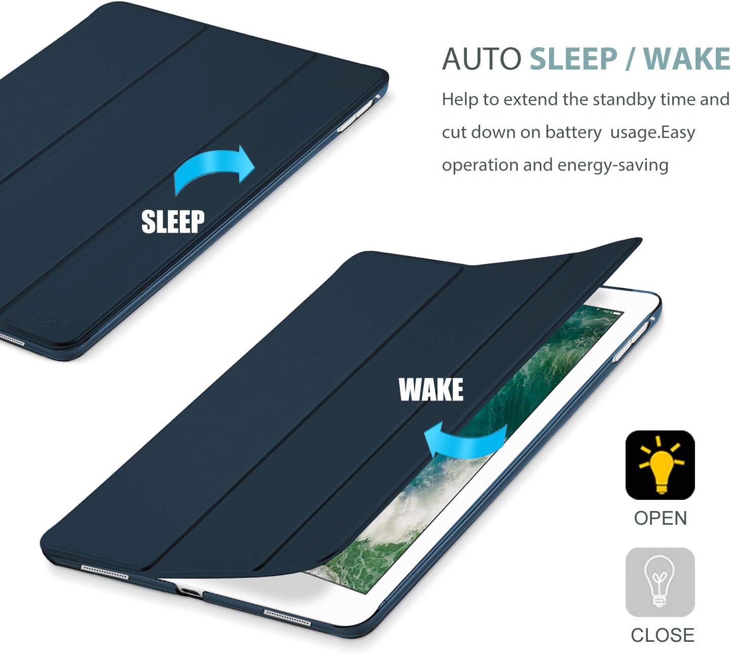 Thumbnail 5 de ProCase Smart Case for iPad Pro 12.9 (1st & 2nd Gen, 2015/2017) with auto Sleep/Wake support – Navy