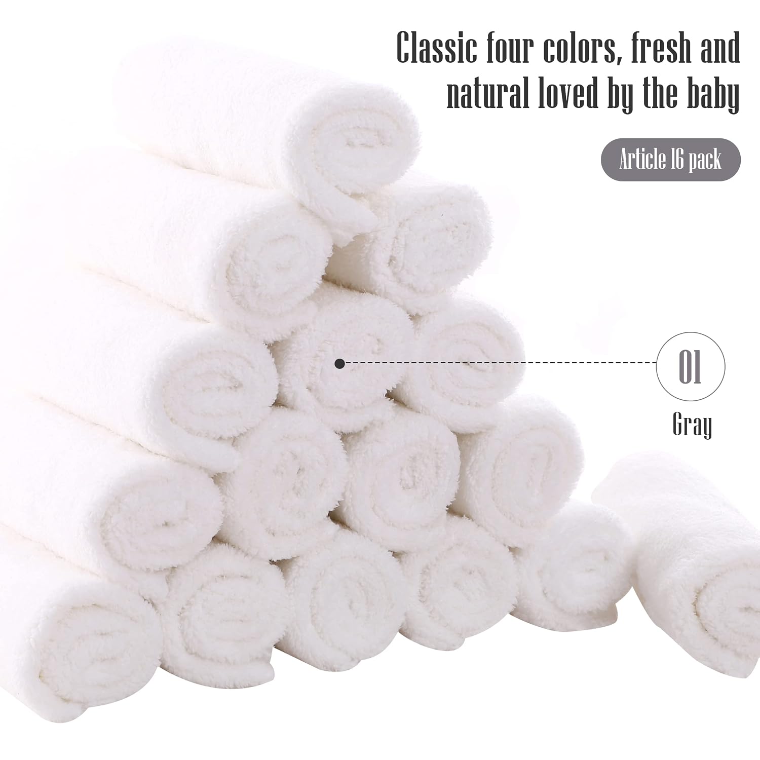 Detalle de Cute Castle Baby Washcloths, 9 by 9 inches