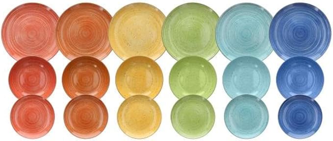 Tognana Kaleido, Juego de 18 Platos de Porcelana para 6