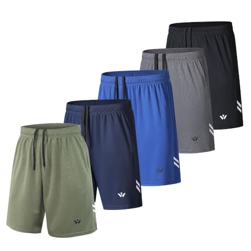 Detalle de fovdtaa Lot de 5 shorts de sport pour homme avec poches et taille élastique – léger, respirant et polyvalent