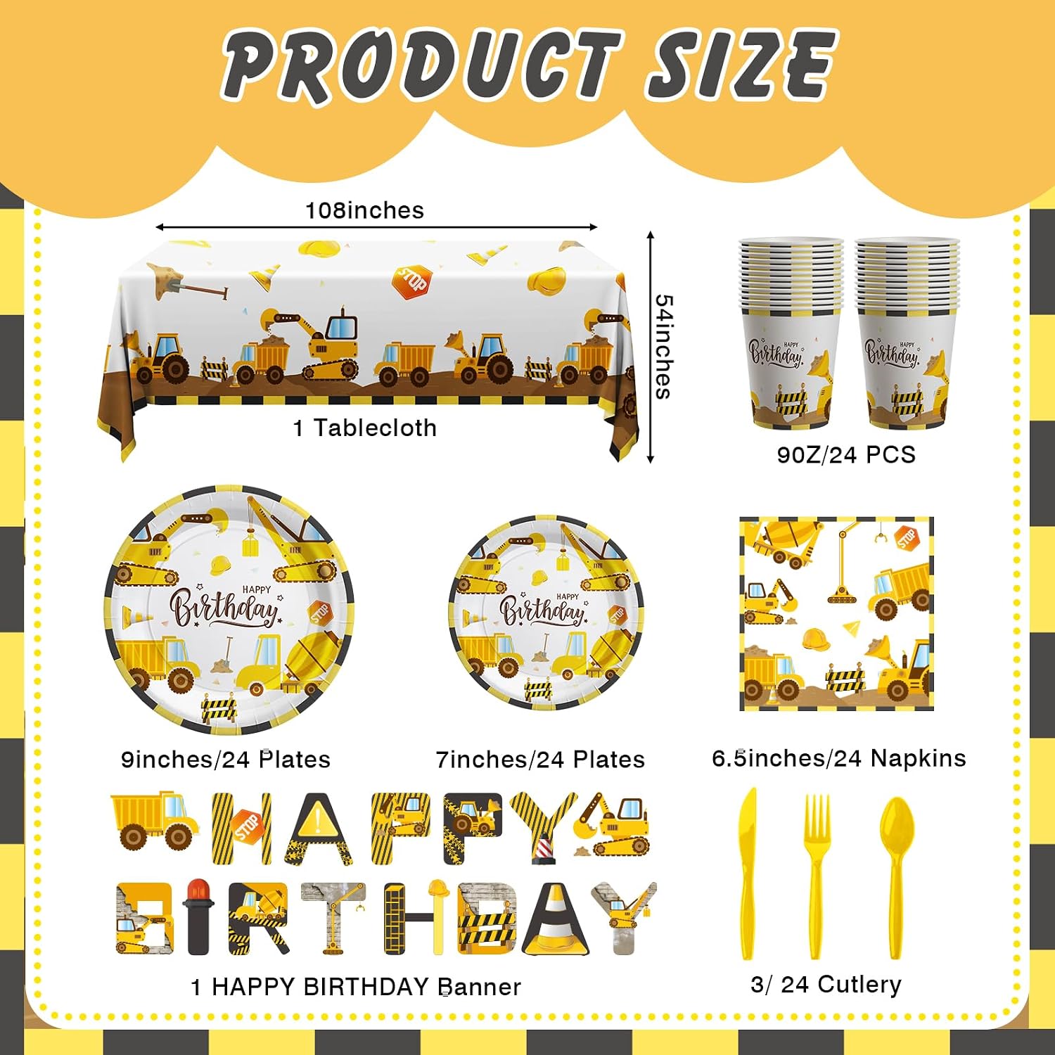 Thumbnail 1 de Cecnamt Construction Birthday Decorations (170-Piece Set) for a Construction-Theme Party