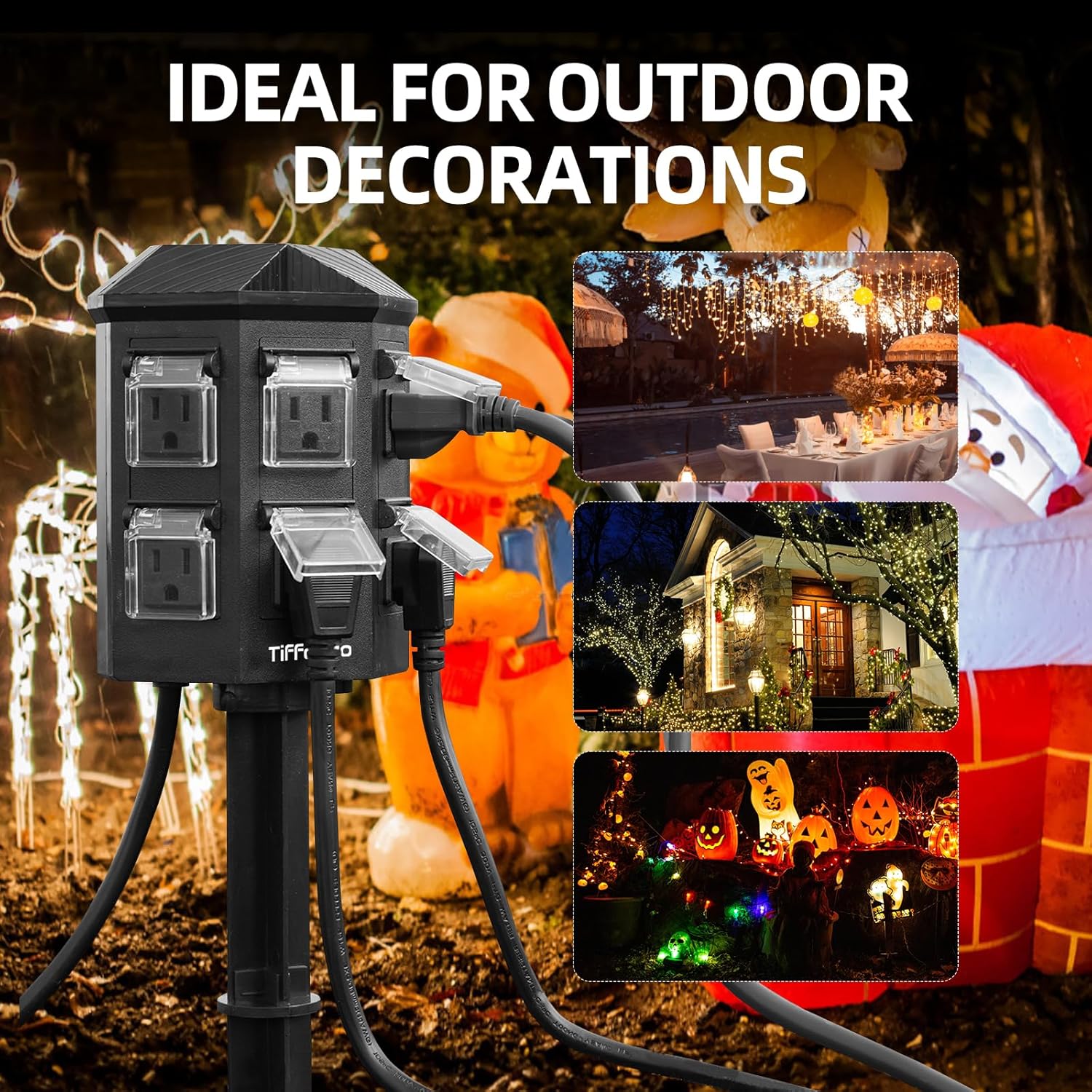 Thumbnail 4 de TiFFCOFiO Outdoor Power Strip 25 ft 6-Outlets