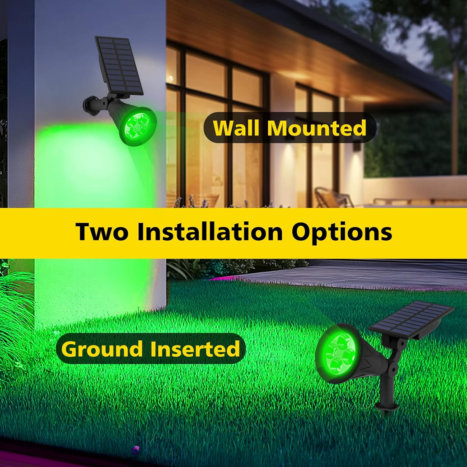 Thumbnail 5 de T-SUN LED Solar Spotlight (Green) – 4 LEDs, IP65 Waterproof, 180° Adjustable