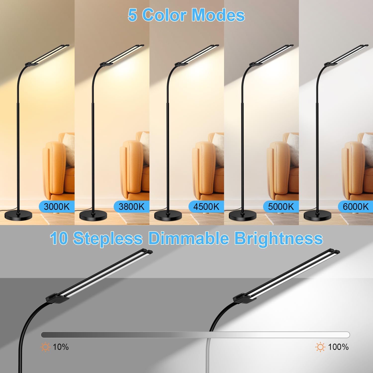 Detalle de LED Dual Head Floor Lamp 18W LED