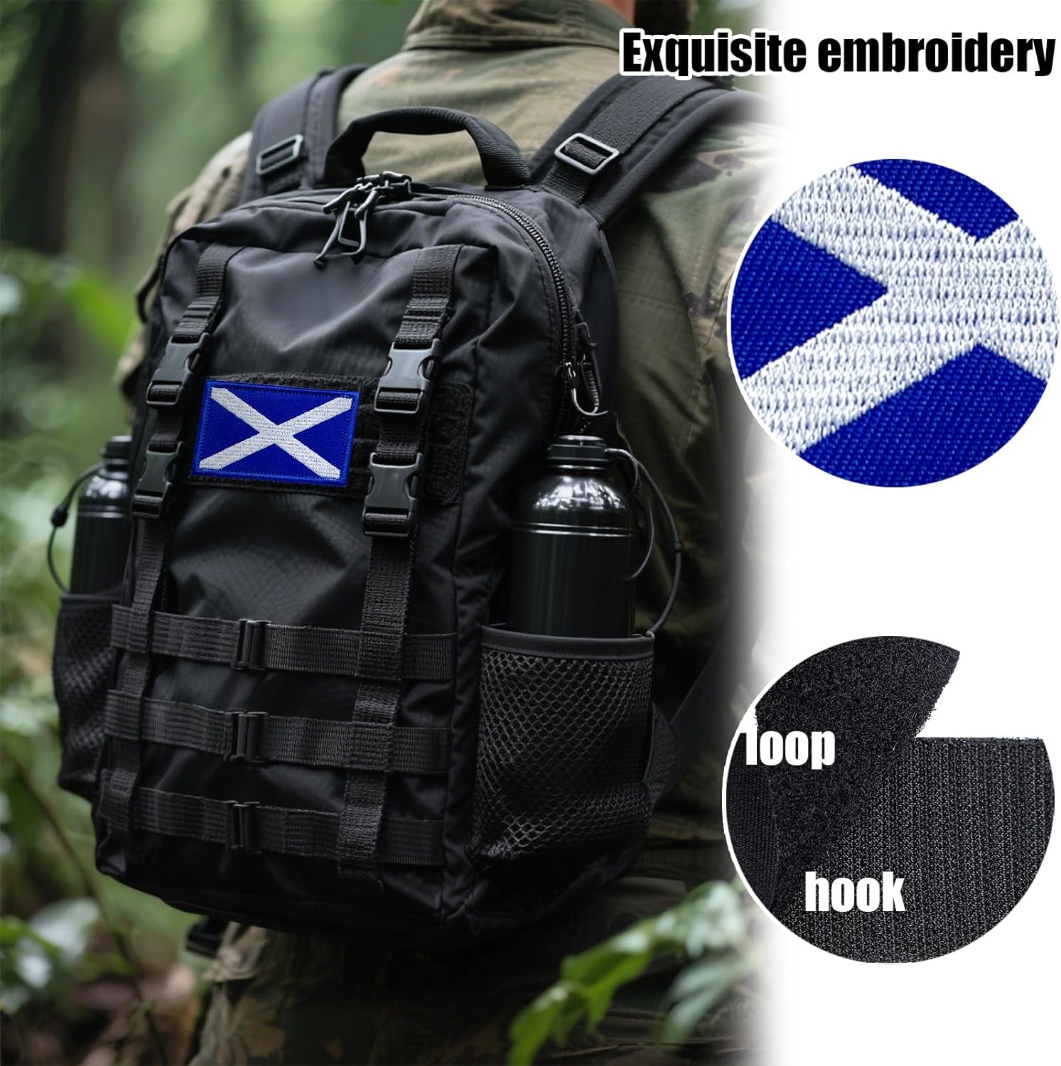 Detalle de AXEN Scotland Flag Patch set with hook-and-loop backing (2-pack)