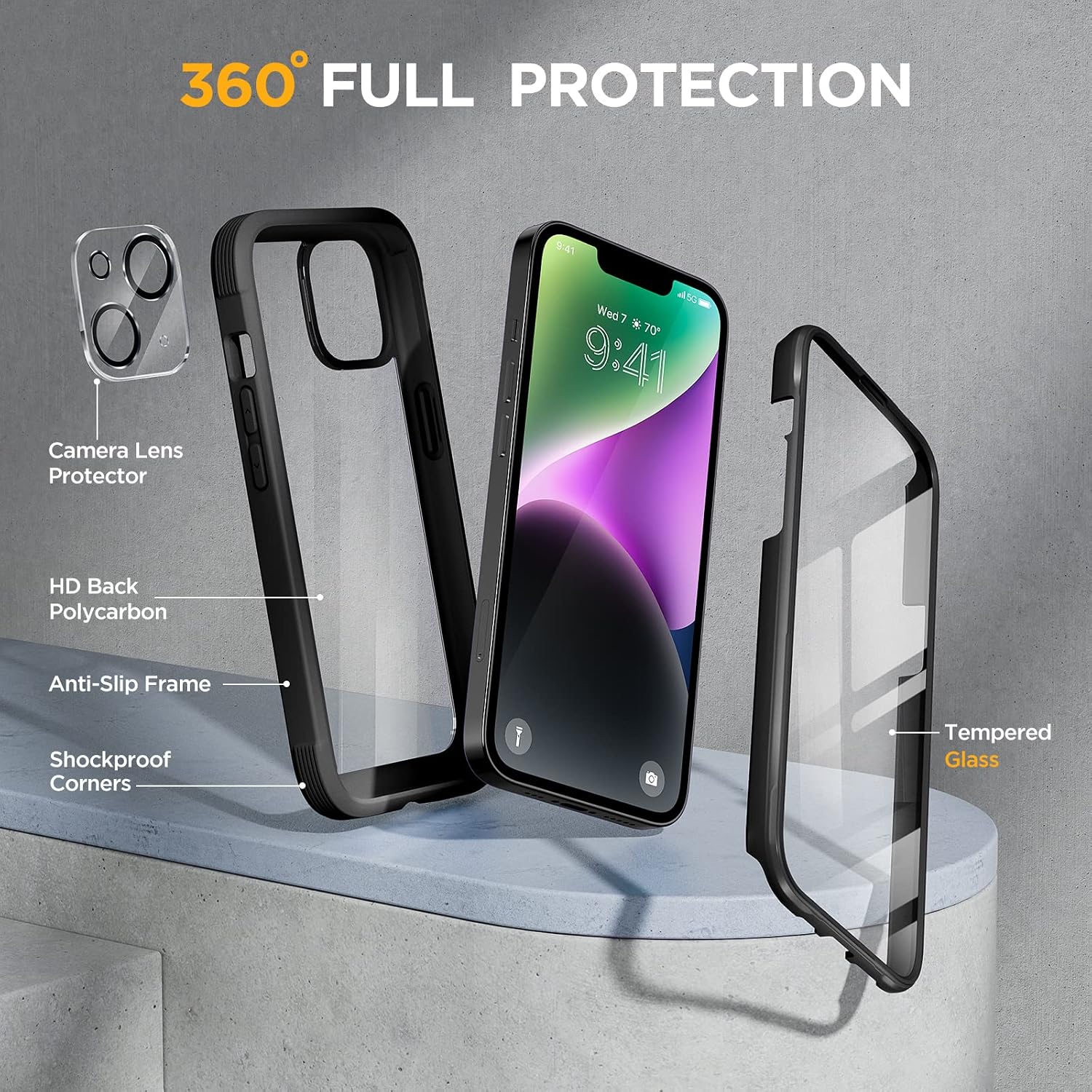 Detalle de Miracase iPhone 14 clear case 6.1-inch