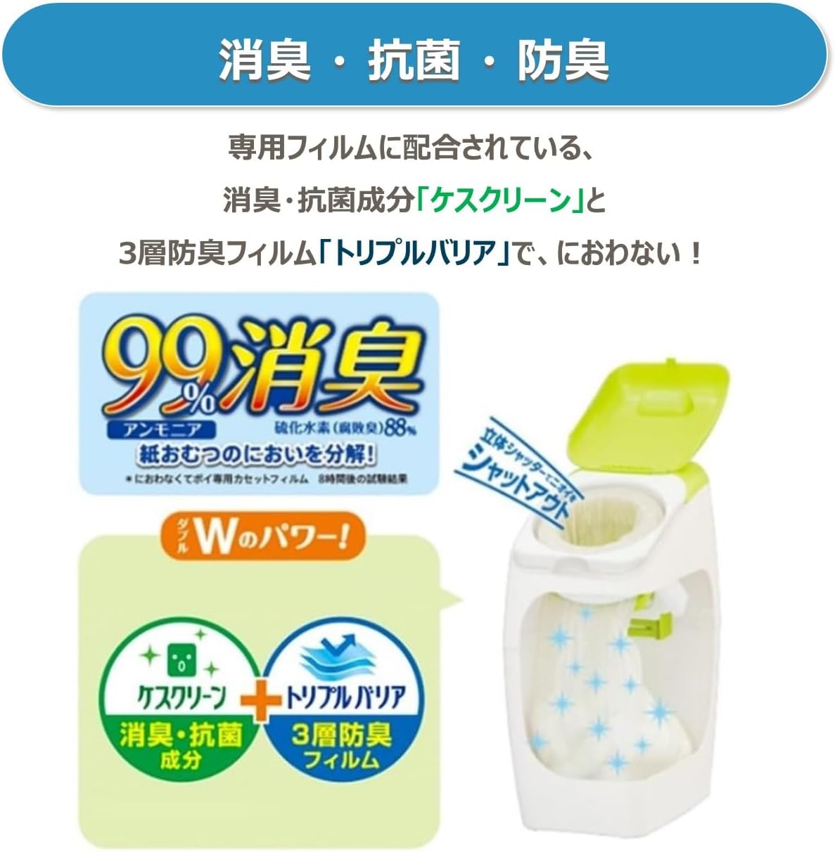 Detalle de アップリカ 09125 紙おむつ処理ポット用カセット 消臭タイプ 微香3個パック