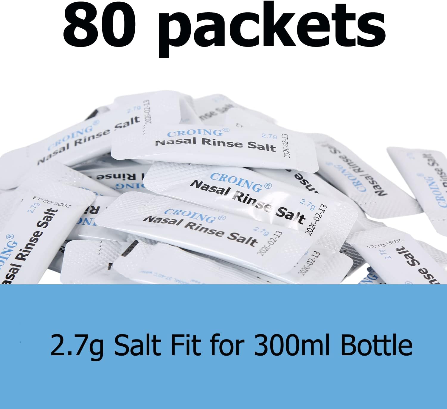 Detalle 2 de CROING Sinus Rinse sachets kit (80 x mix) with 300ml nasal wash bottle