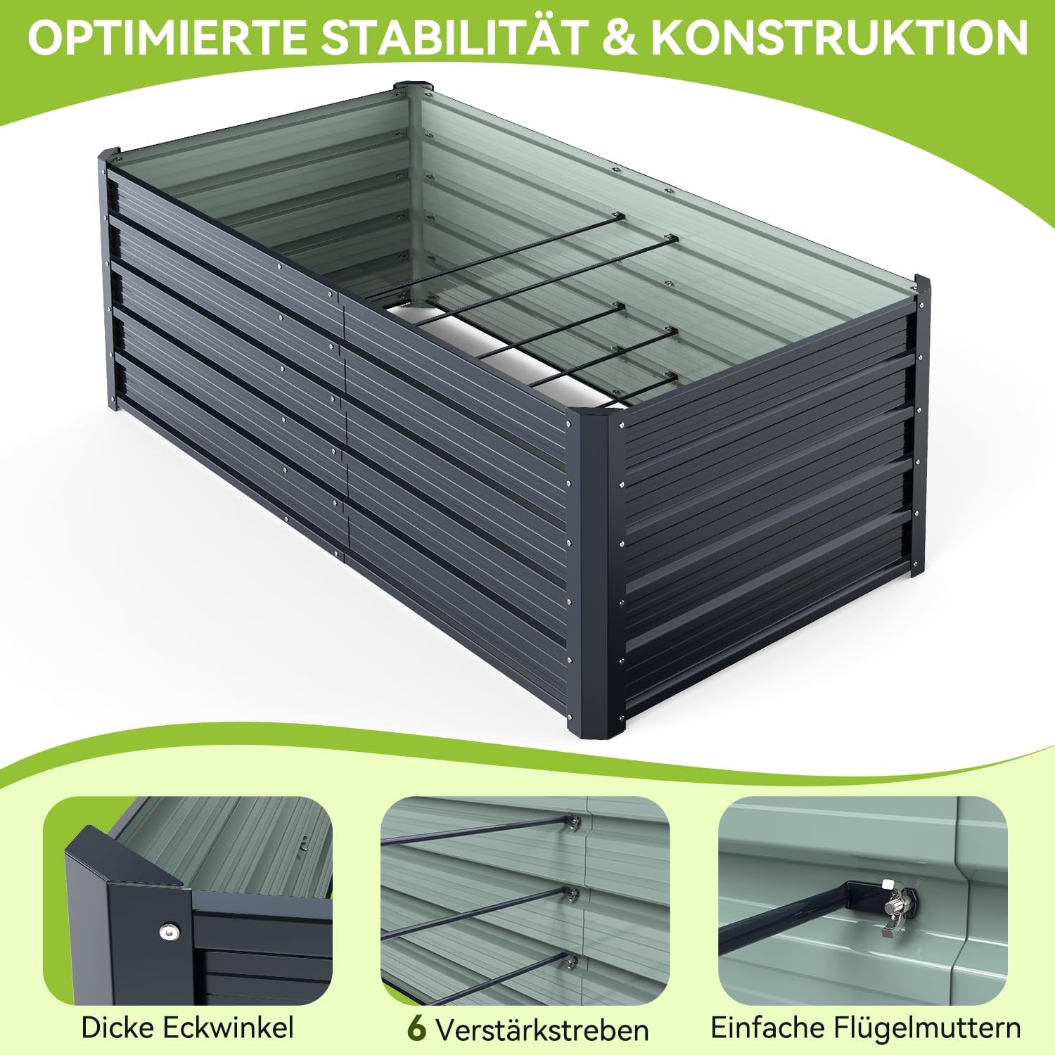 Thumbnail 5 de Ohuhu Hochbeet 180x90x60 cm Stahlblech