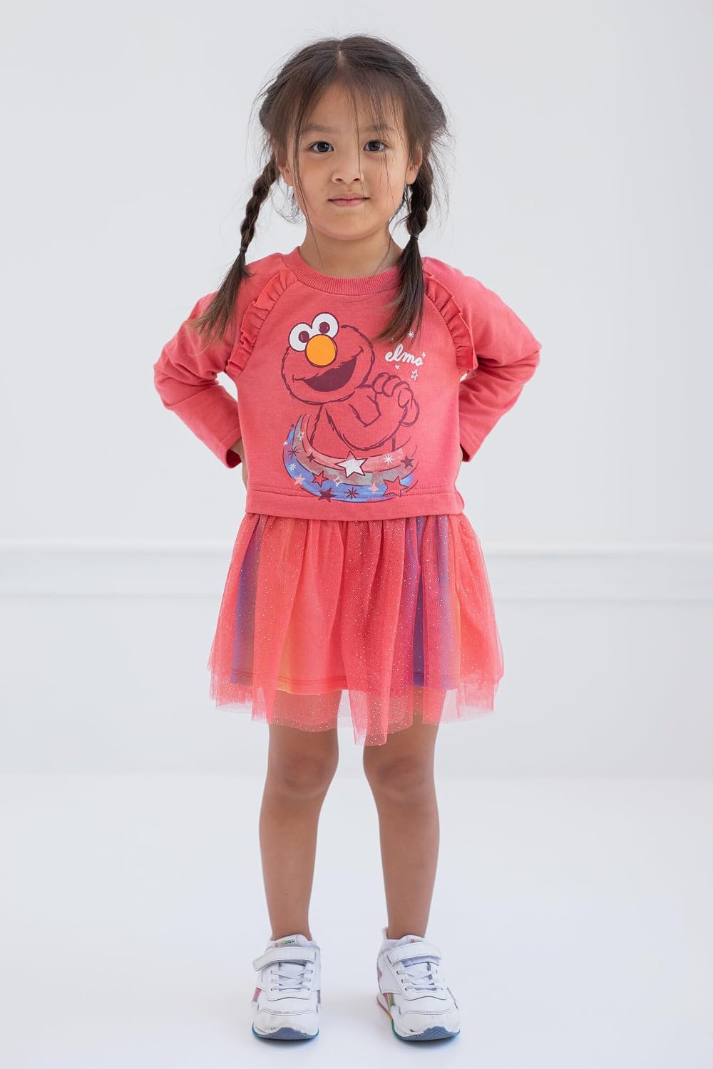 Detalle de Sesame Street P-G3D9893SS Elmo Glitter Tutu Dress, Long Sleeves