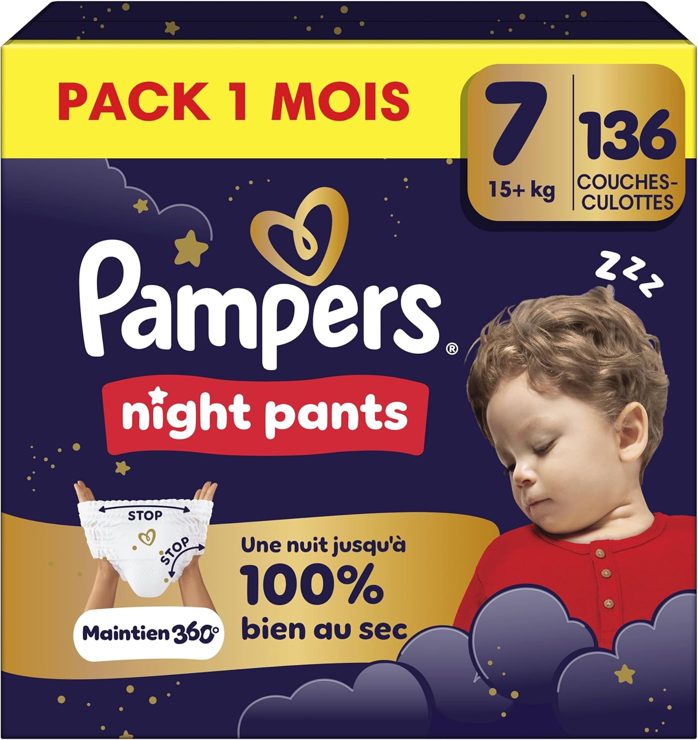 Detalle de Pampers Night Pants Taille 7 – 136 couches-culottes, 15 kg+