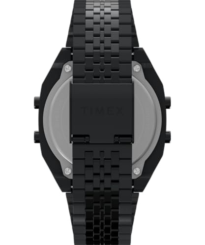 Detalle de Timex 80 TW2W91600: Orologio da uomo in acciaio inox nero, cassa 36 mm e quadrante digitale