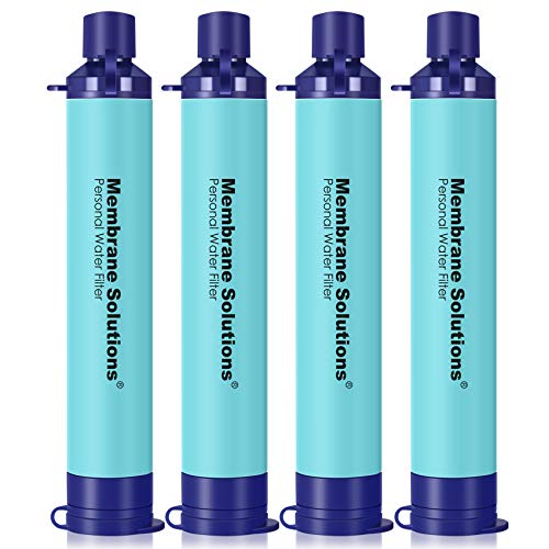 Detalle de Membrane Solutions Personal Water Filter Straw S1 (Blue, 4 Pack) — Portable 5-Stage Filtration for Safe Hydration Anywhere
