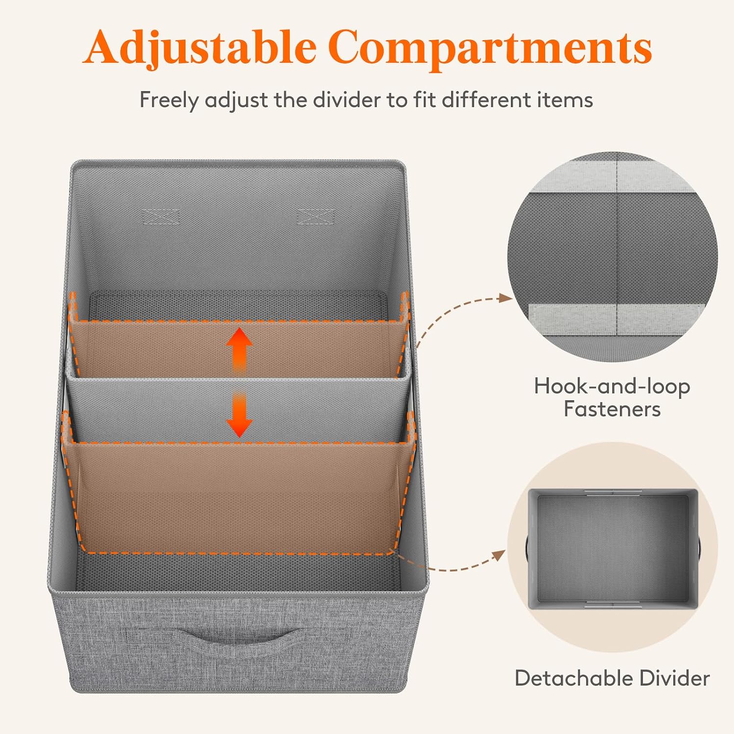 Detalle de Lifewit LH24233.01FG.V1.M01 Wardrobe Organiser Boxes, Set of 4, Foldable