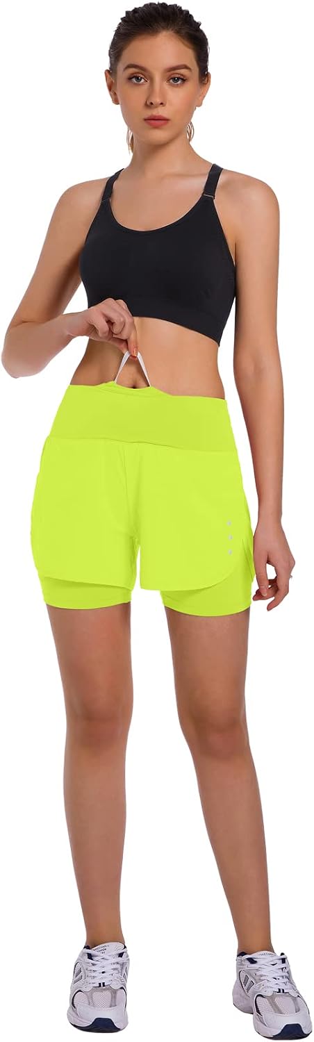 Detalle de Ksmien Women's 2-in-1 Running Shorts