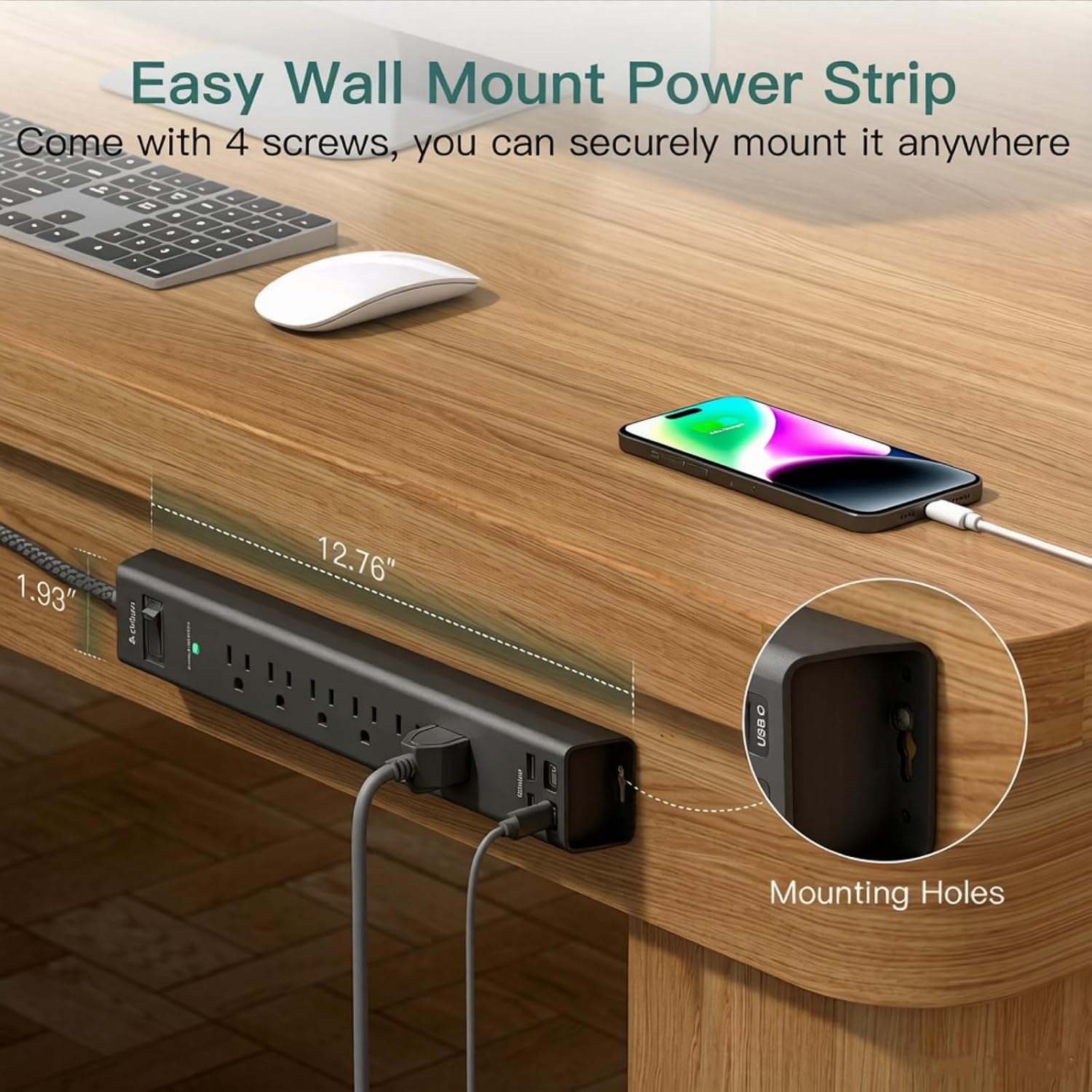 Thumbnail 4 de Power Strip Surge Protector, 15-Foot Cord