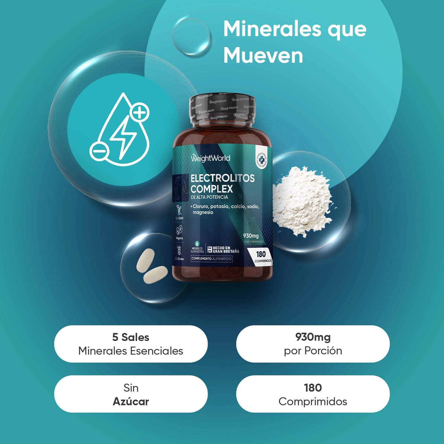 Thumbnail 1 de Electrolitos Keto Sin Azúcar 900mg - 180 Comprimidos 🏋