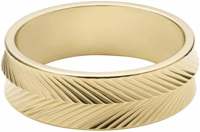 Thumbnail 3 de Fossil Damen-Edelstahlband Ringe – Goldfarbenes, poliertes Finish