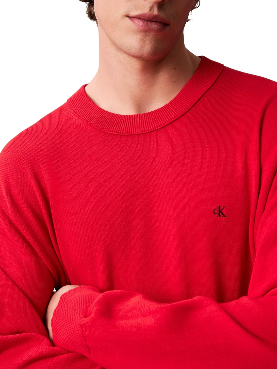 Detalle de Calvin Klein Pull Homme Cotton Relaxed avec Col Ras-du-Cou