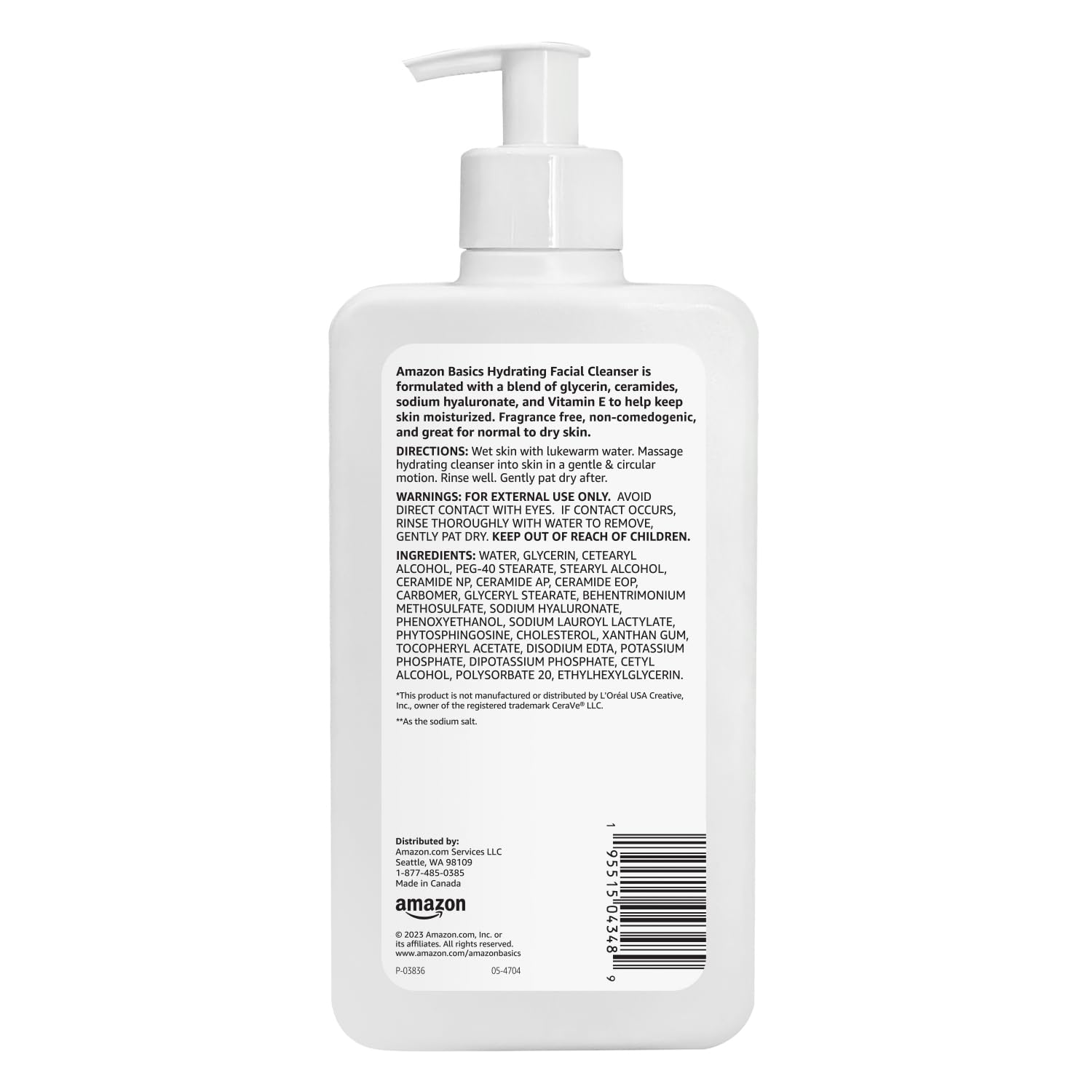Thumbnail 1 de Amazon Basics Hydrating Facial Cleanser (Fragrance Free, Ceramides), 12 fl oz