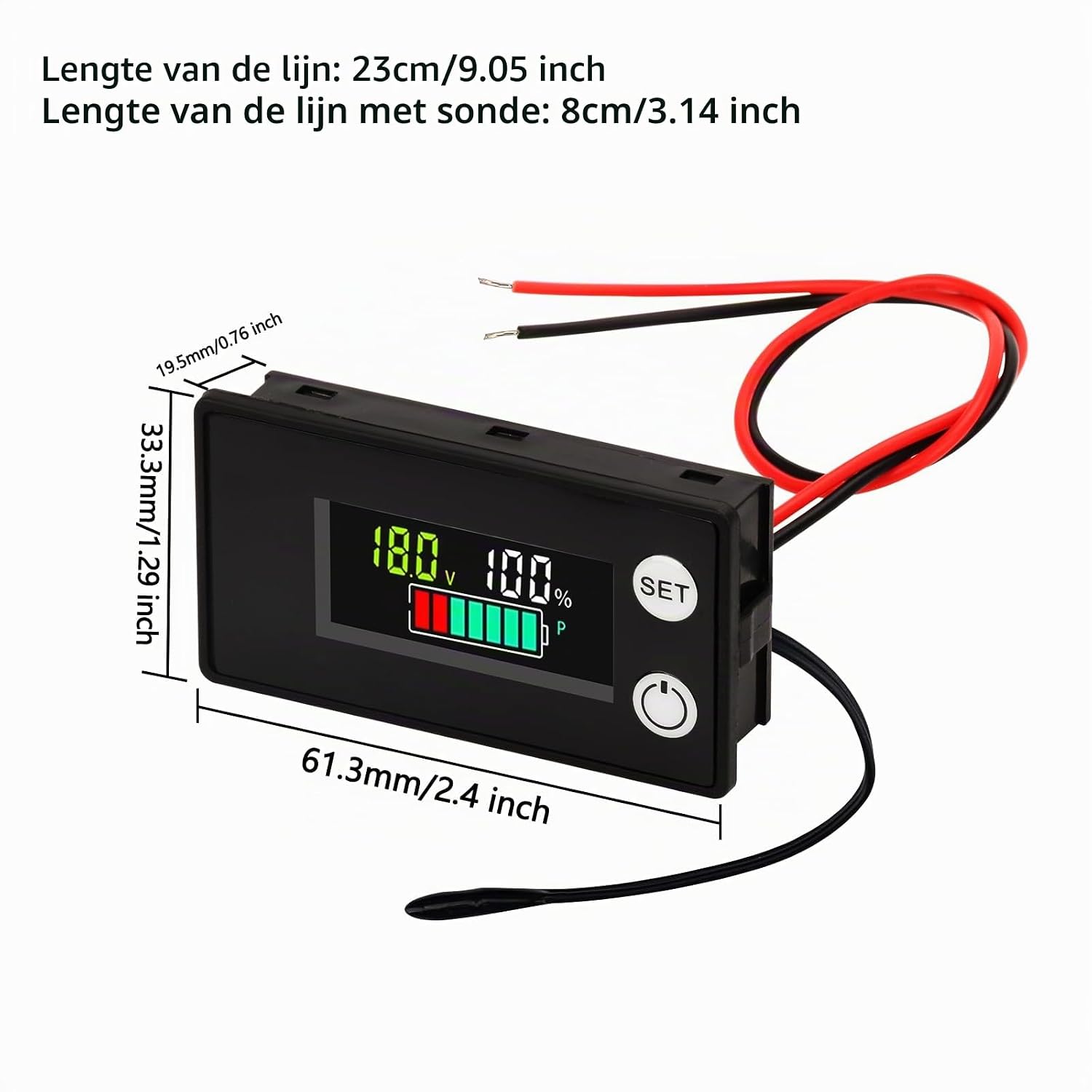 Thumbnail 1 de diymore Stijl 4 batterijmonitor, DC 8-100 V met kleurenscherm en alarm