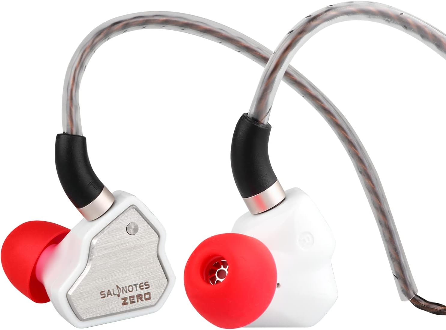 Detalle de Linsoul 7Hz Salnotes Zero HiFi 10mm Dynamic Driver IEM (White) — detachable 2Pin OFC cable, no mic