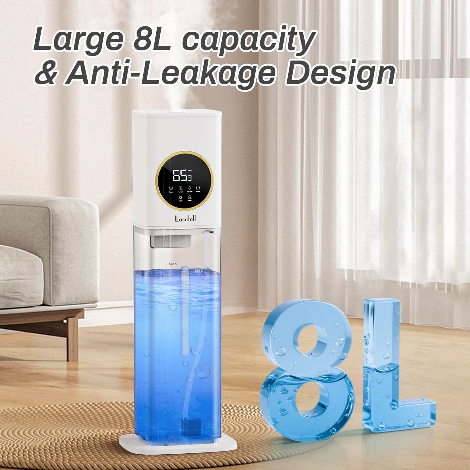 Detalle de Lacidoll Large Room Humidifier, 2.1-Gallon
