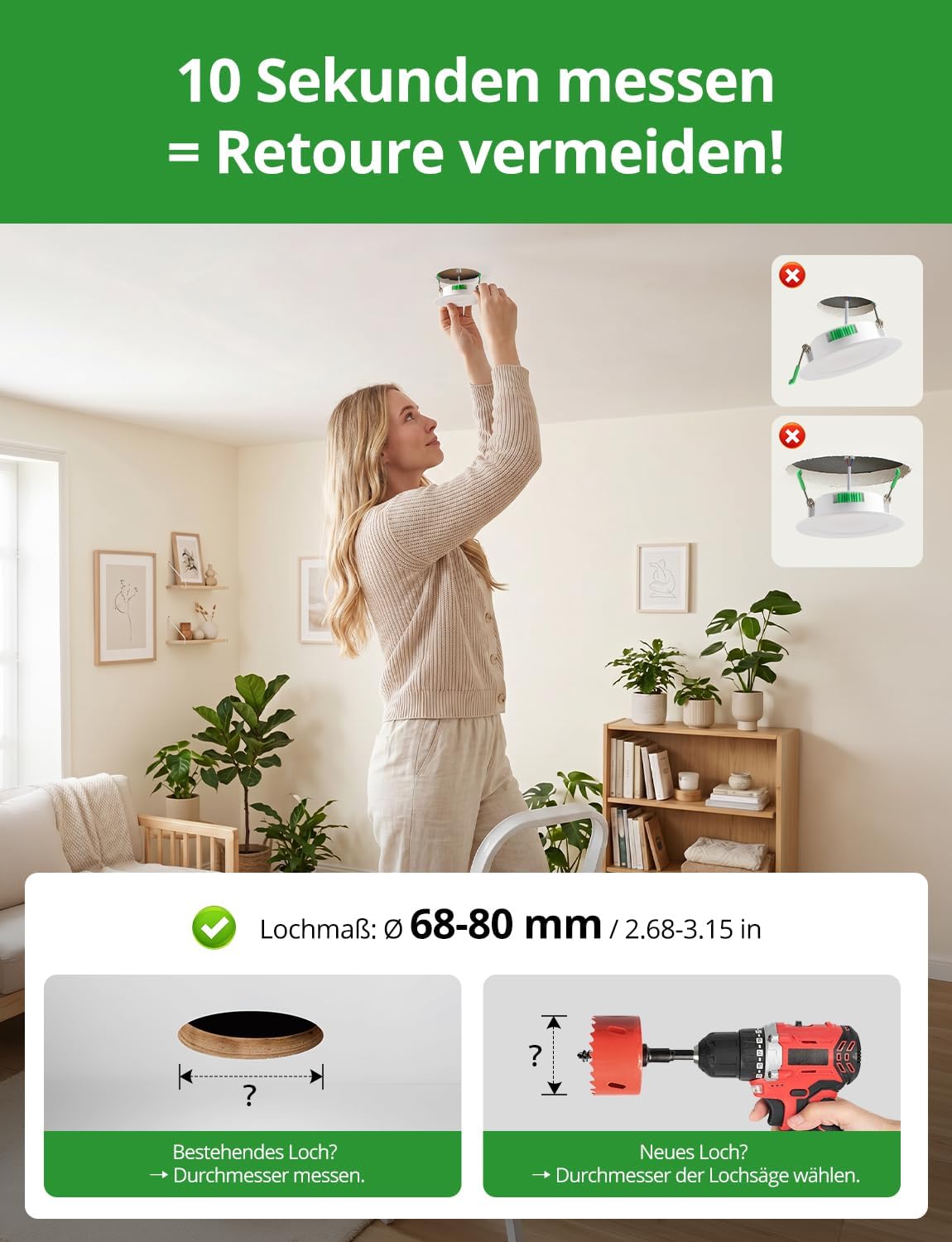 Detalle 2 de HOMEOW 20er Set LED Einbaustrahler 5W 400LM