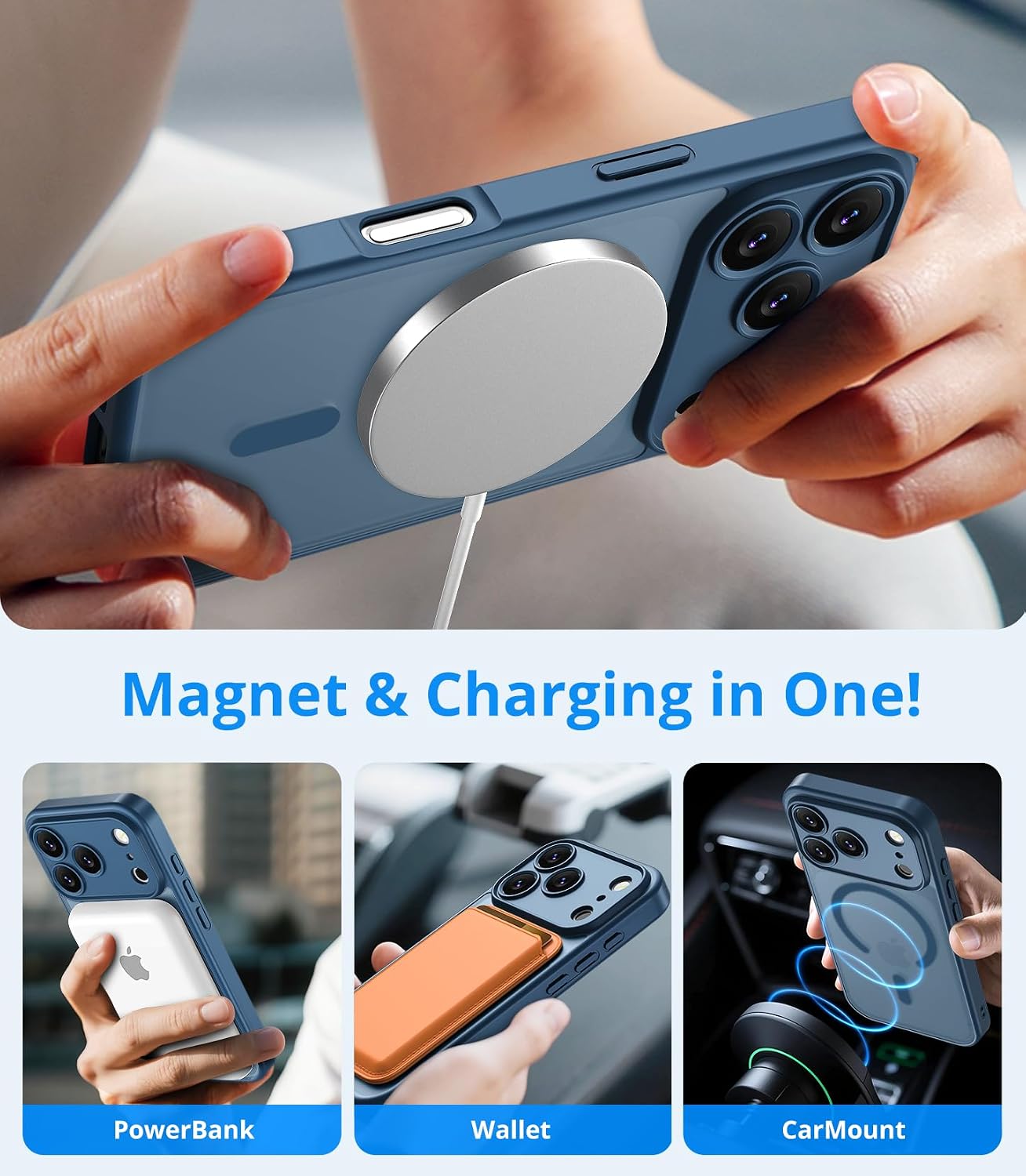 Detalle de Vansdon Cover Magnetica per iPhone 17 Pro: protezione slim con MagSafe e vetro temperato