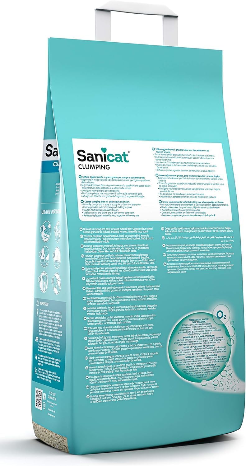 Detalle 2 de Sanicat Marseille Seifenduft Klumpensand – natürliche Klumpstreu mit Marseille-Seifen-Duft, 10 Packung