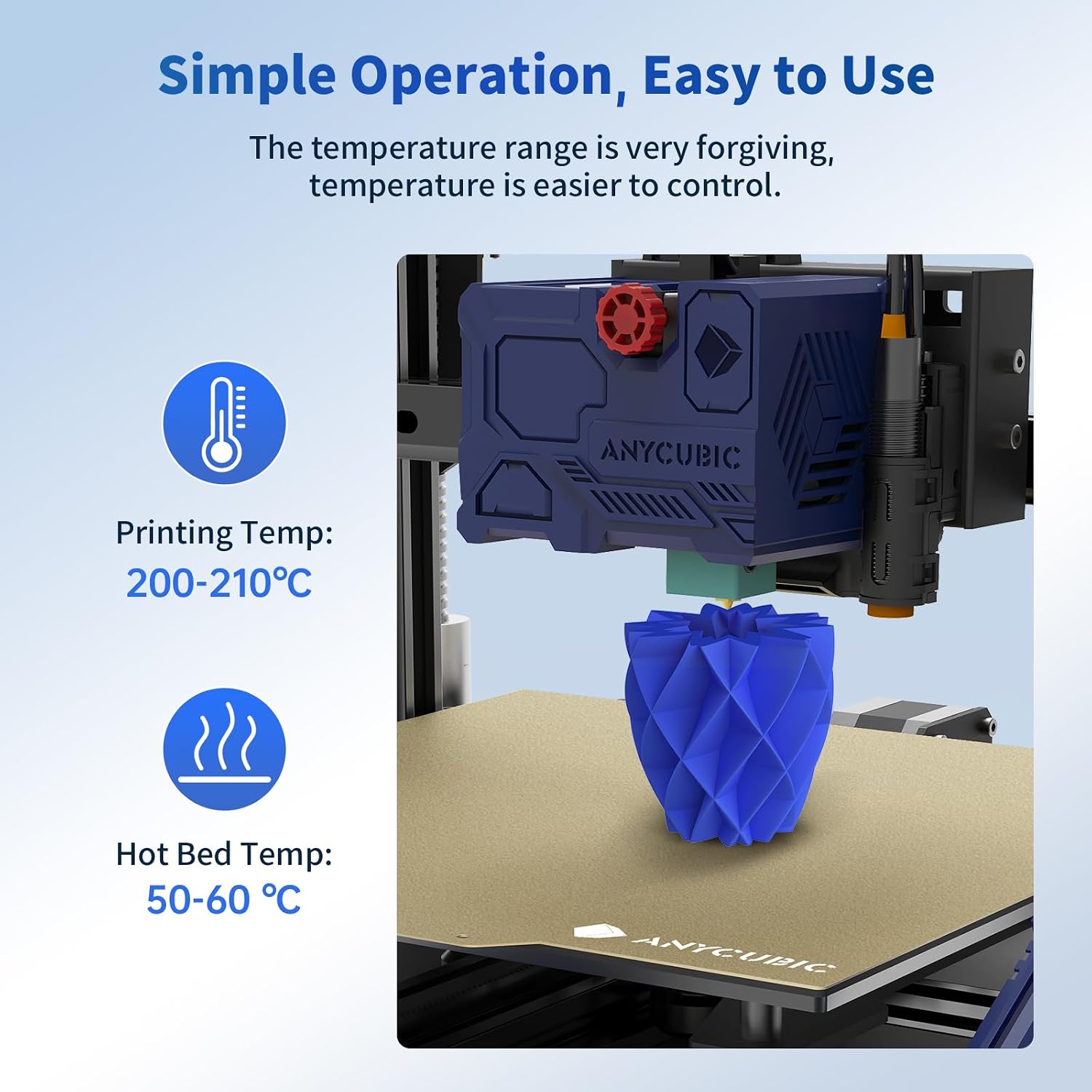 Detalle de ANYCUBIC PLA Filament 1.75mm – 1kg Reusable Blue Spool