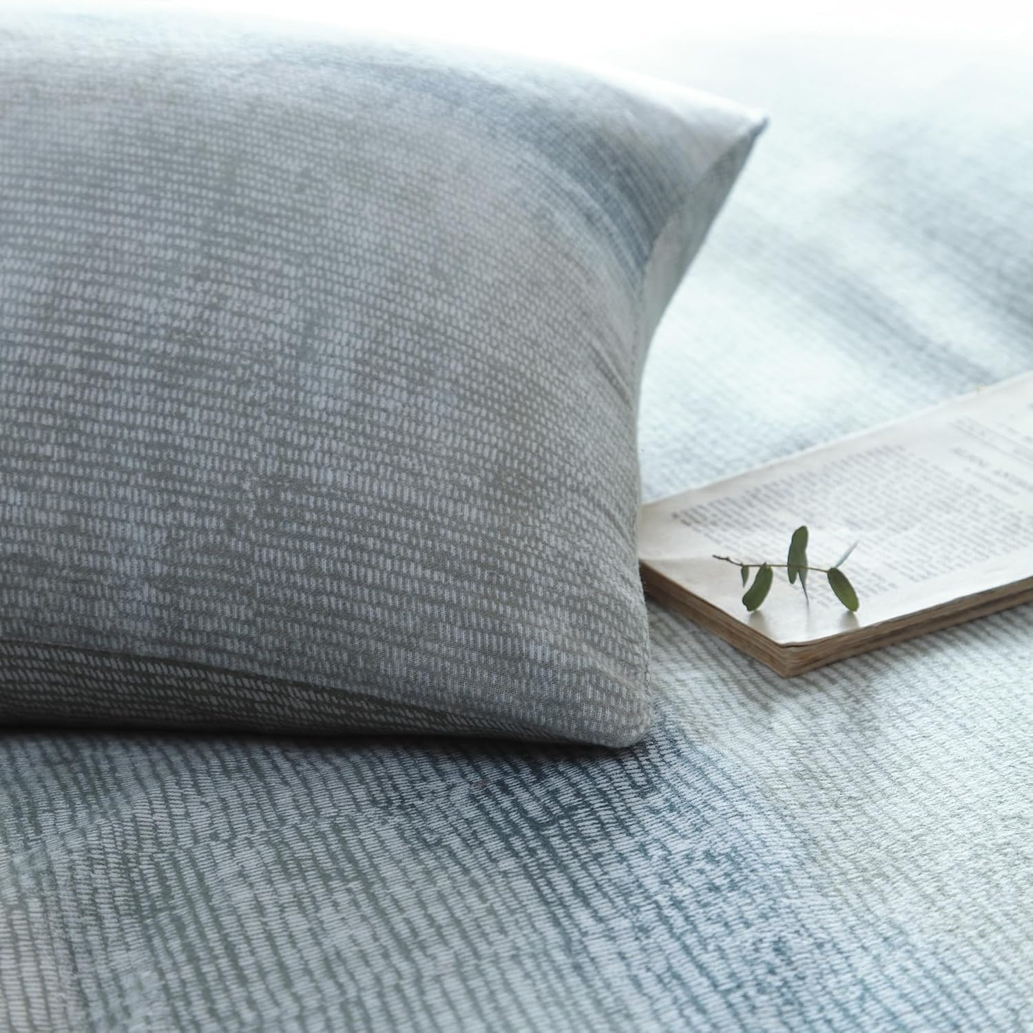 Detalle de Appletree Hygge Anson Stripe – zielona pościel z bawełny szczotkowanej, Double