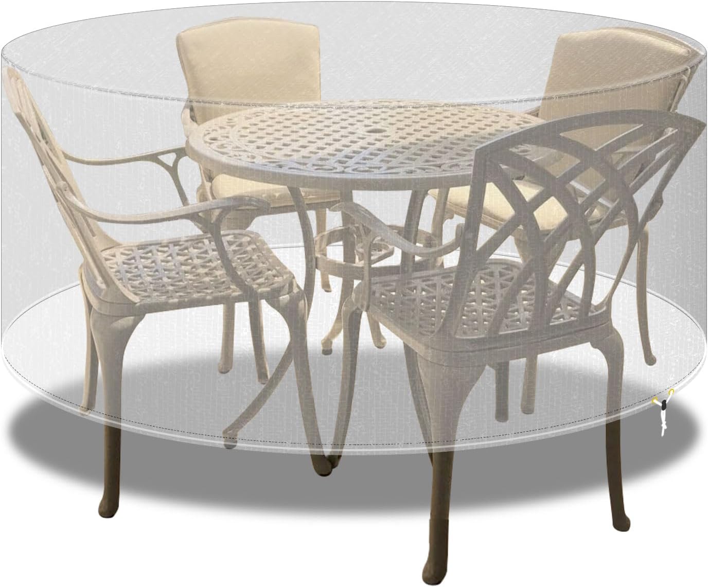 Detalle de PATIO PLUS runde Terrassenmöbelabdeckung 130x71 cm – wasserdicht, winddicht, Anti-UV