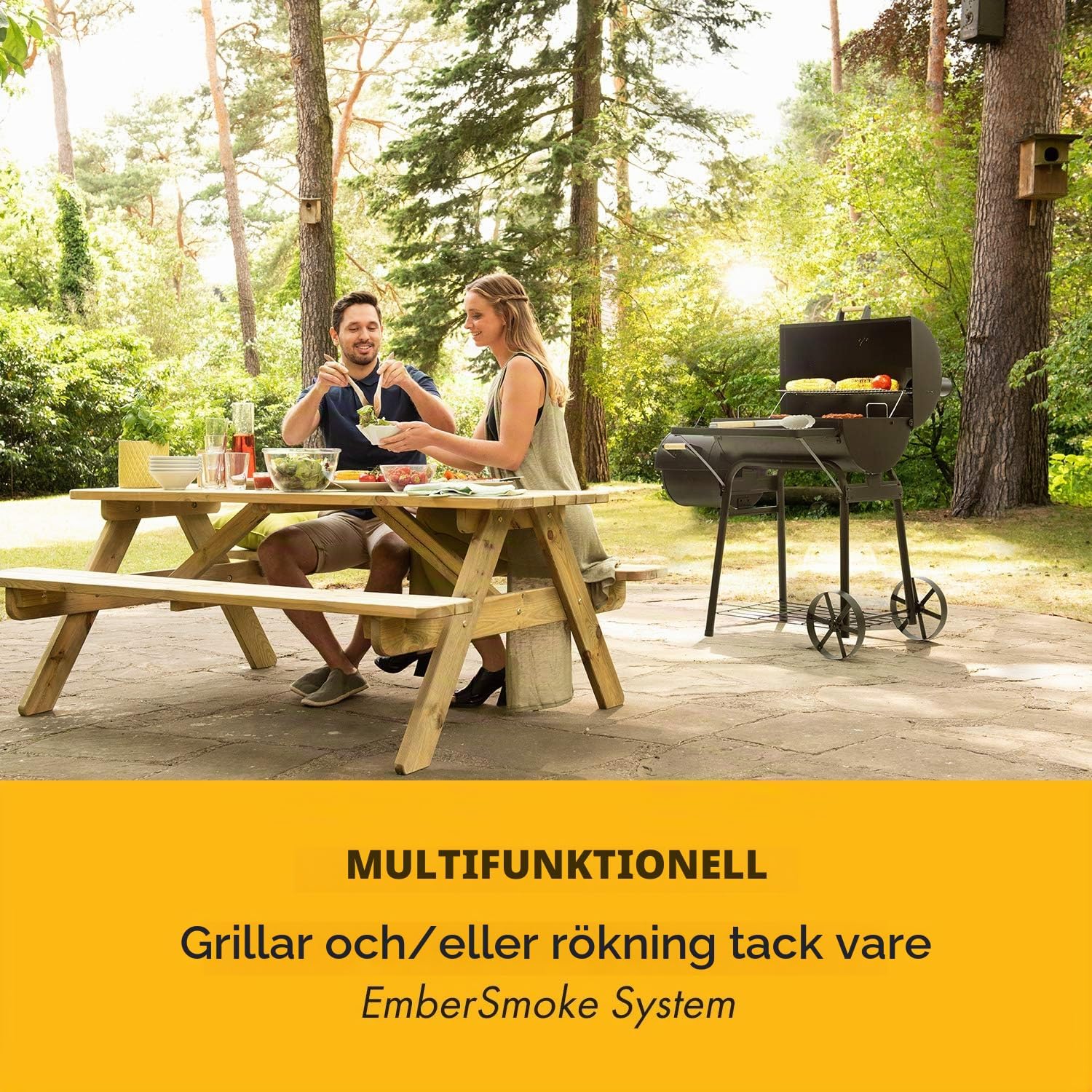 Detalle 2 de Klarstein Beef Brisket kolgrill och smoker med två grillkammare