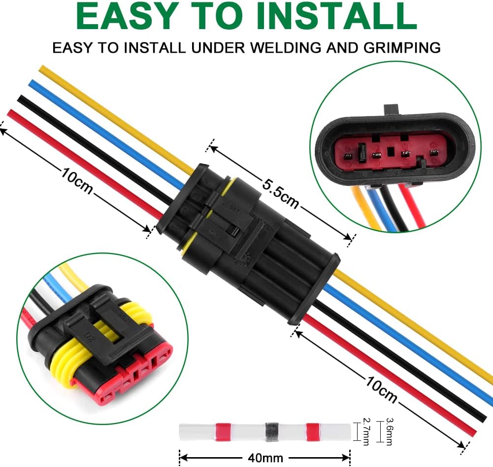 Thumbnail 2 de URAQT Connettore 4 pin impermeabile 5 pezzi 📡