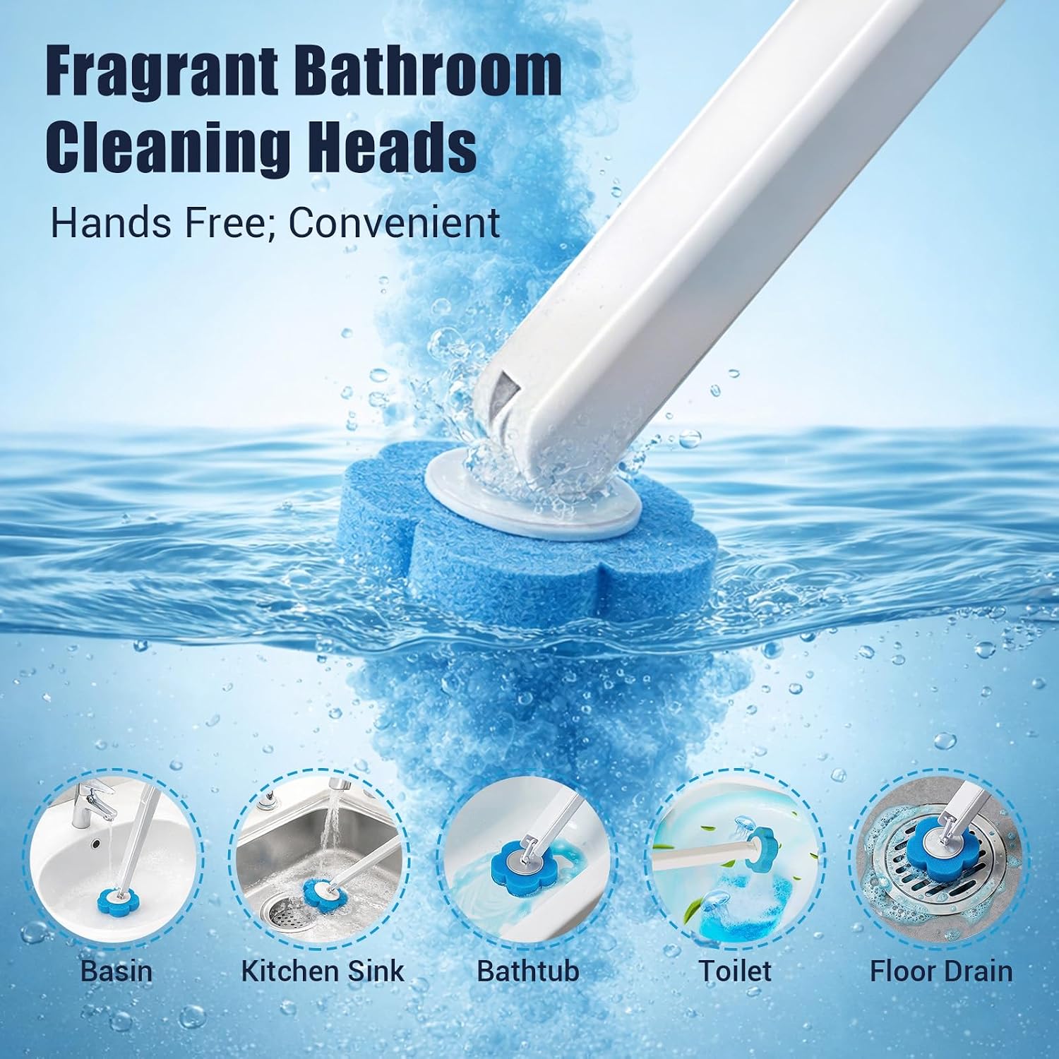 Detalle 2 de zxevg Disposable Toilet Brush & Holder Set with 48 Refills: A practical, hygienic cleaning solution