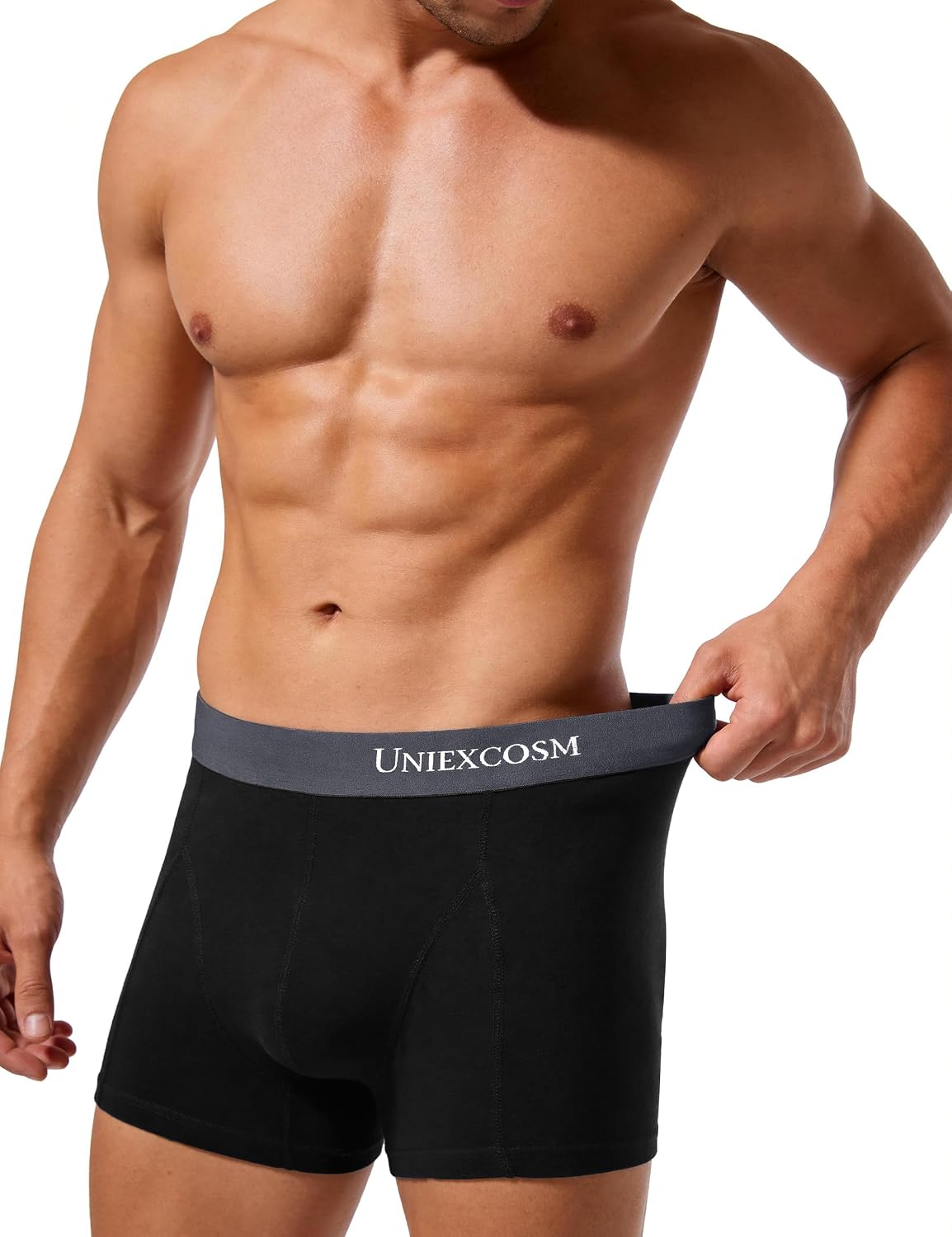 Detalle de Uniexcosm Caleçon Homme en Coton – Pack 3 ou 4 pièces, coupe classique ajustée sans couture