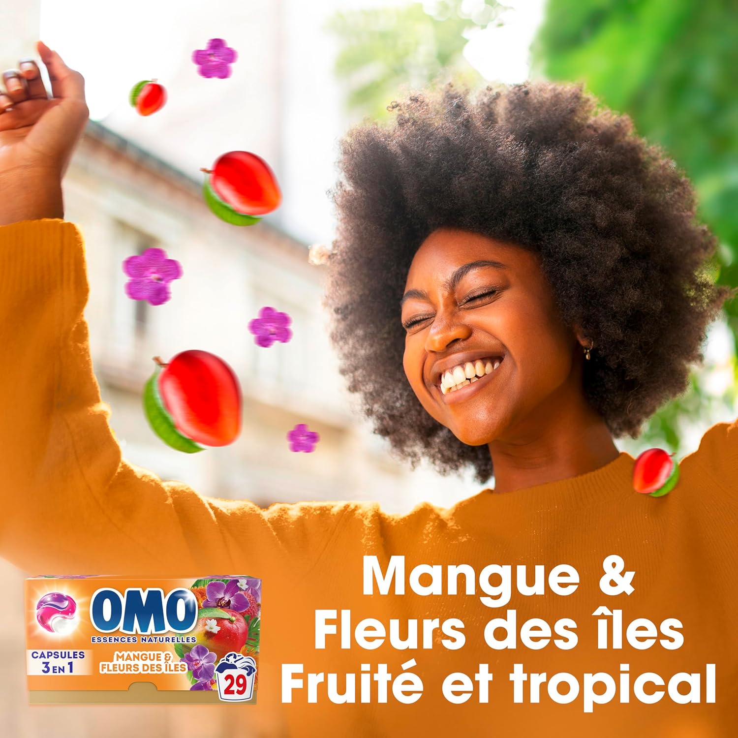 Thumbnail 3 de OMO - Lessive liquide en capsules 3 en 1 En Mangue d'Évasion (87 lavages)
