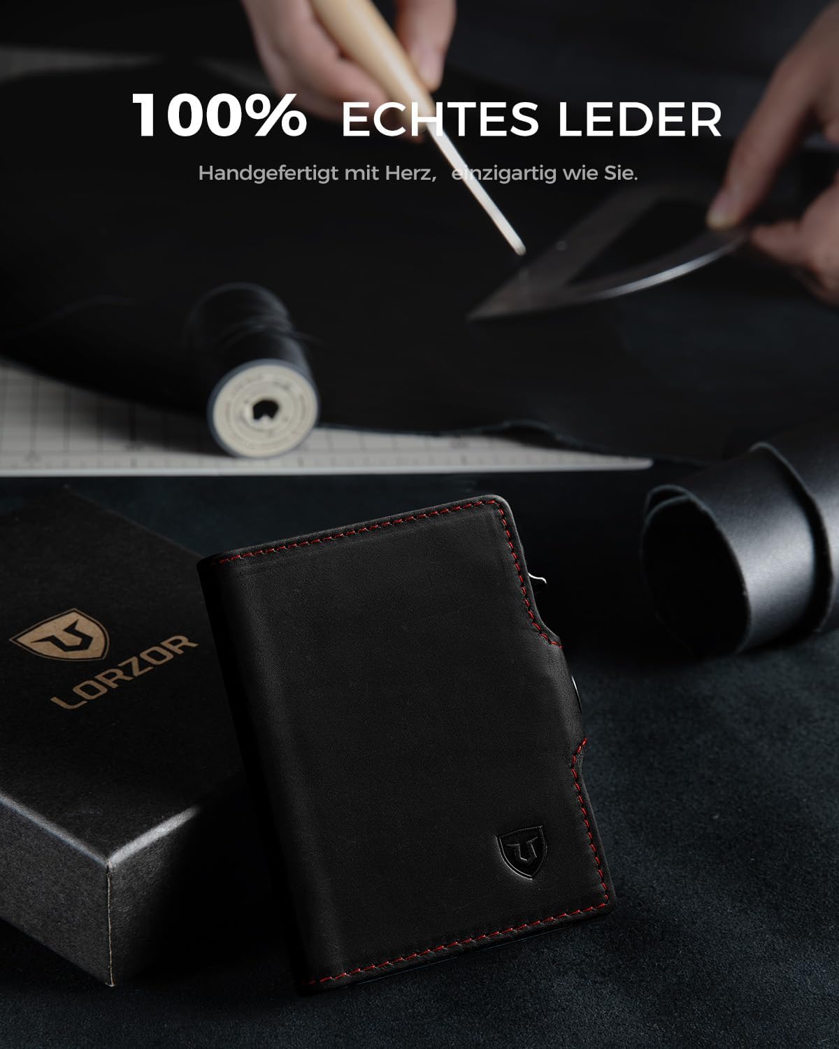 Detalle 2 de LORZOR Slim Wallet 10 Karten 💼