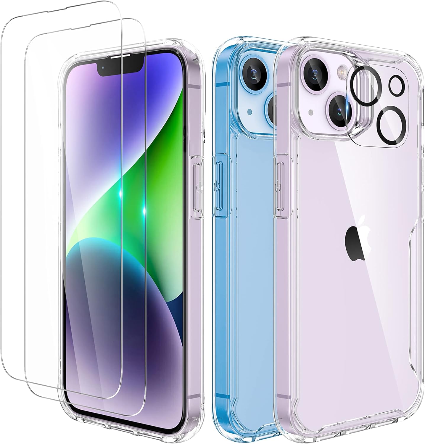 Thumbnail 5 de ORETECH Hülle für iPhone 14 Plus – Transparent, stoßfest mit 2 Displayschutzfolien und Kameraschutz