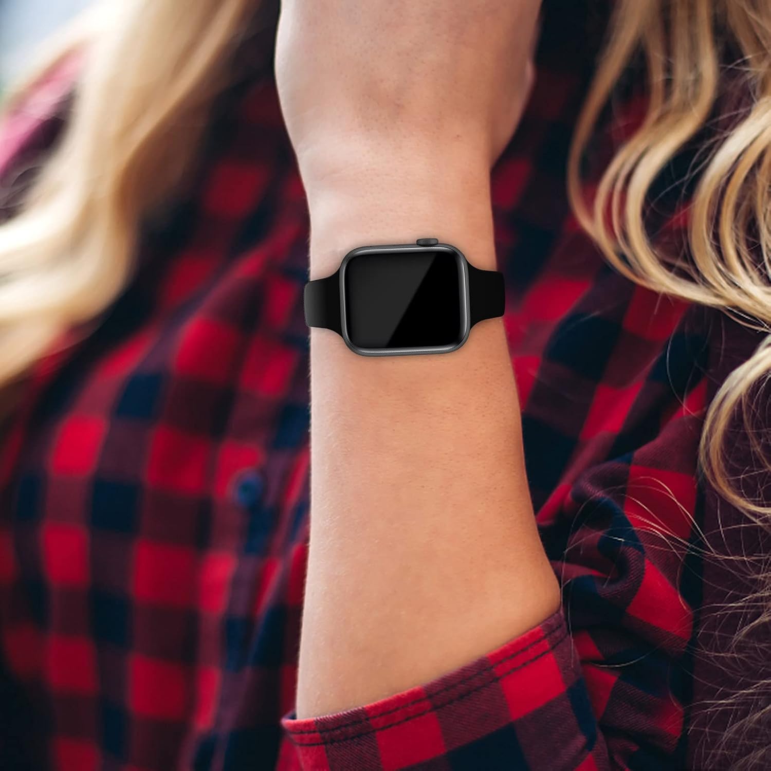 Thumbnail 5 de Thin Slim Band Compatible with Apple Watch 45mm, silicone strap