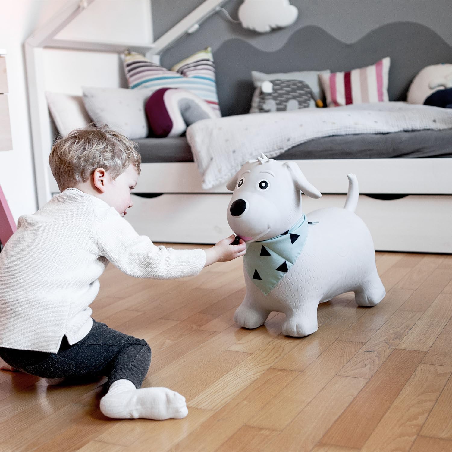 Detalle de Kindsgut Animal Sauteur pour Enfants — Chien, couleurs discrètes et modernes