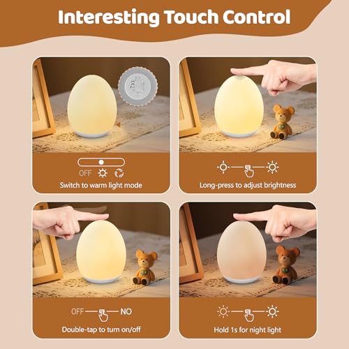 Detalle 2 de MediAcous Night Light for Kids: 7 Colors Egg Light for Nursery