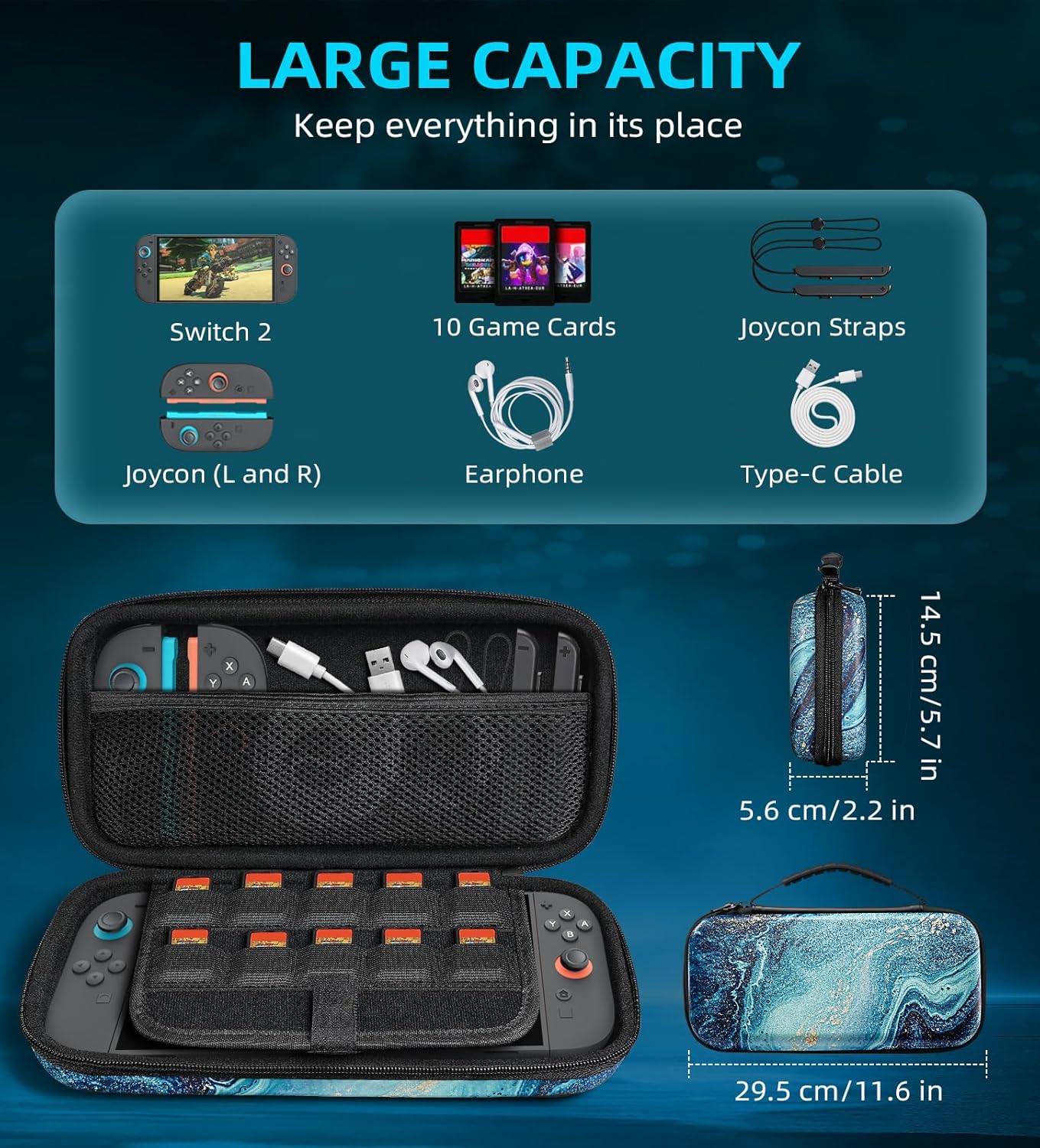 Detalle de TiMOVO Carrying Case for Switch 2 29.5cm