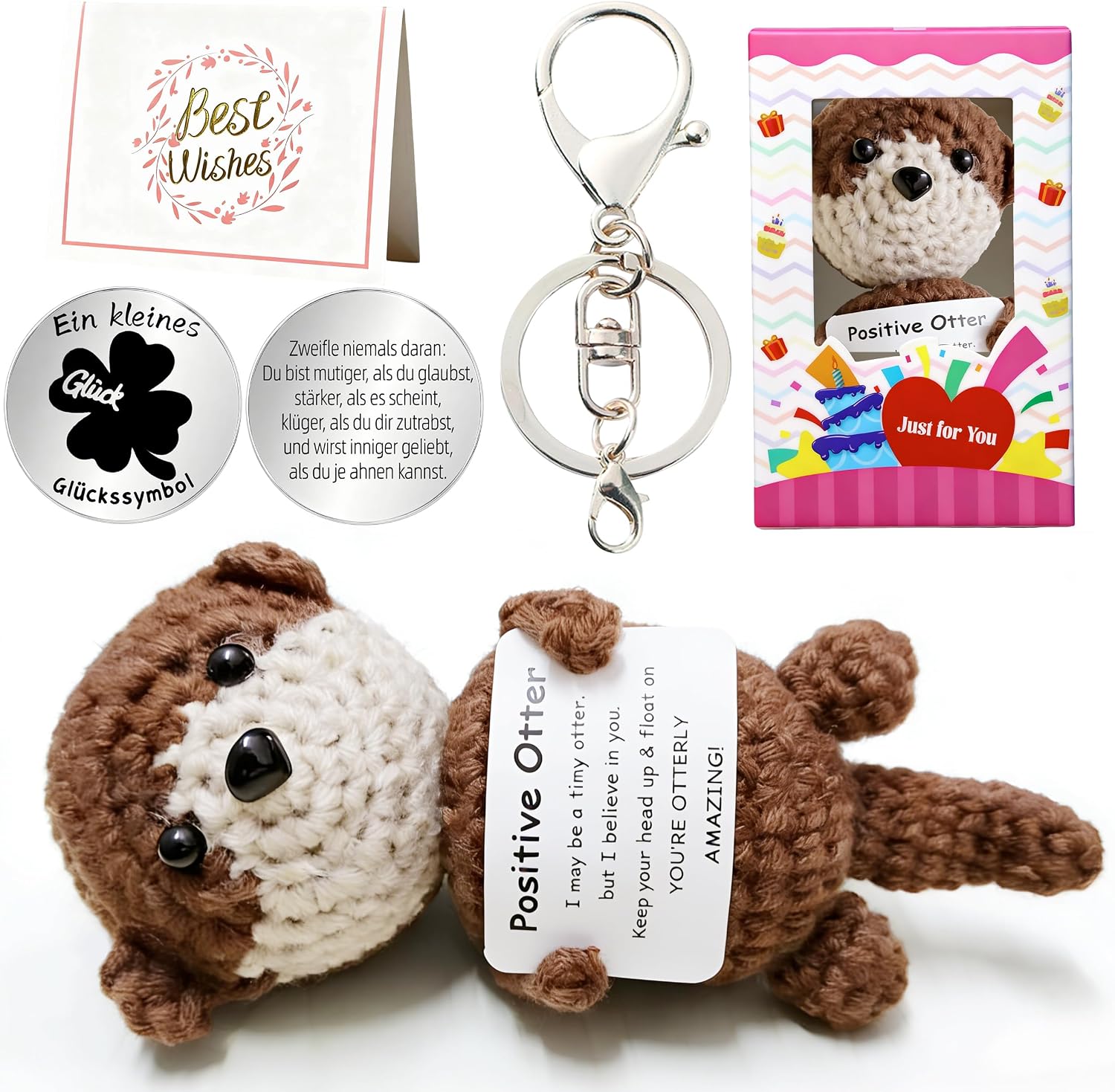 Detalle de MLZTINGR Ötterchen Häkelkatze Geschenkset
