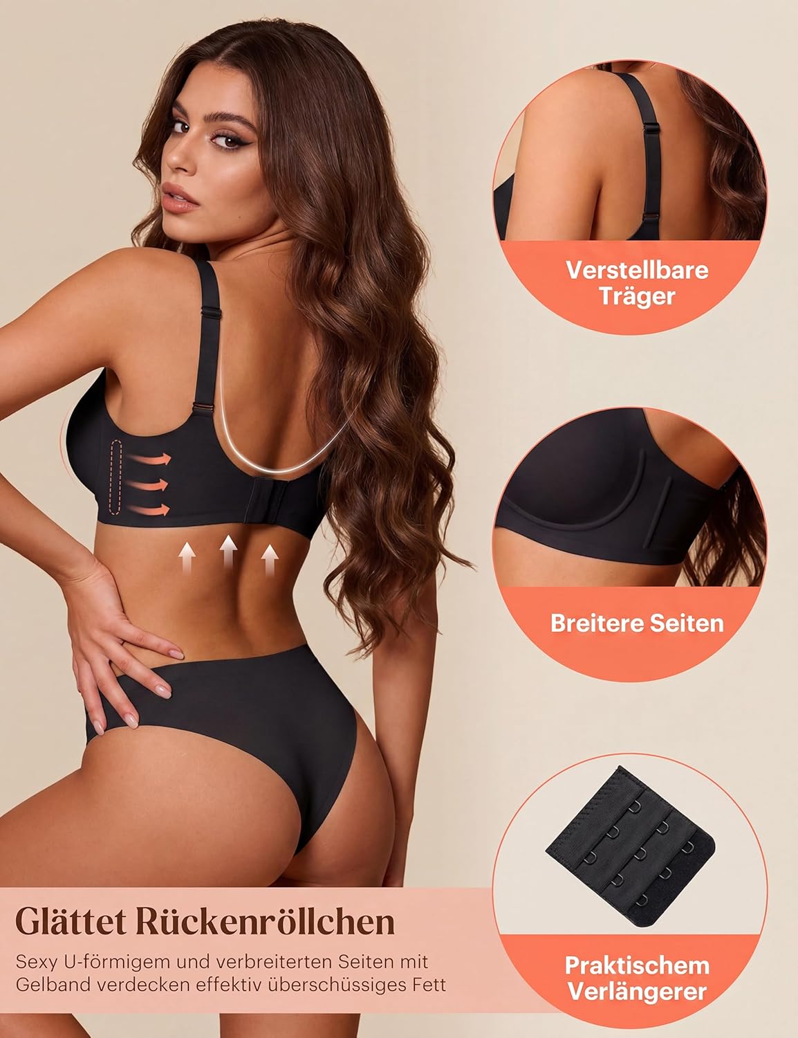 Detalle de Bresdk Soutien Gorge Femme sans Armatures : maintien renforcé et invisibilité au quotidien